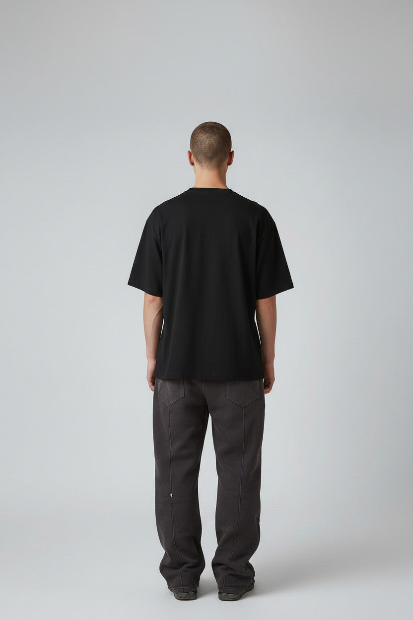 Lumnco dark grey tapered sweatpants with rope drawcord and stretch-woven fabric.