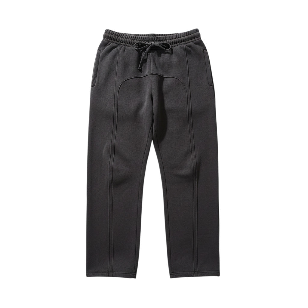 Lumnco dark grey stretch-woven sweatpants with rope drawcord and tapered silhouette.